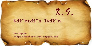 Köntös Iván névjegykártya