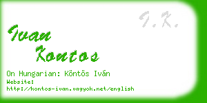 ivan kontos business card